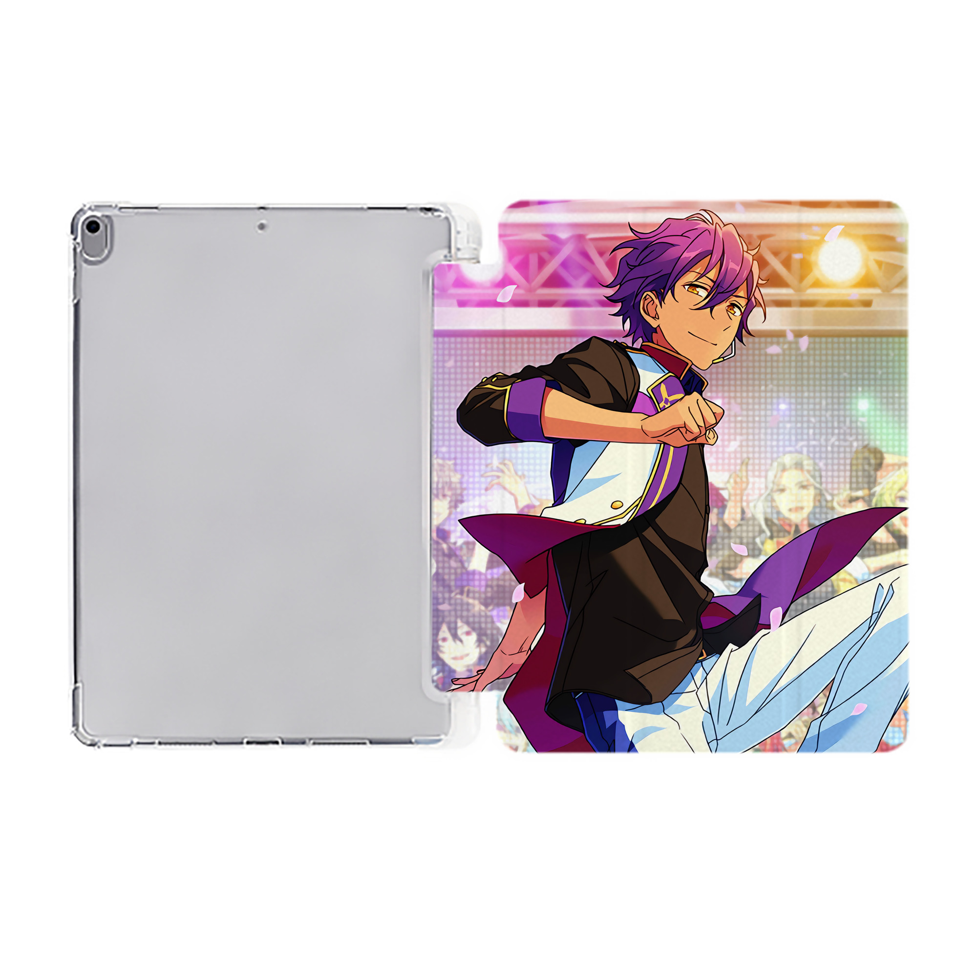（画像用） あんさんぶるスターズ! Ensemble Stars IPad ケース ペン収納付き 三つ折りスタンド PUレザー×シリコン 対応機種9.5/10.5/10.9インチ